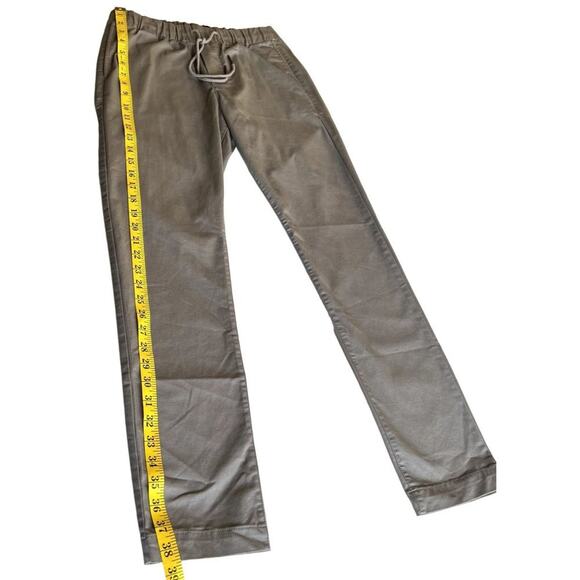 Express Womens Dark Tan Cotton Blend Mid-Rise Drawstring Waist Straight Leg Pant - Picture 6 of 8